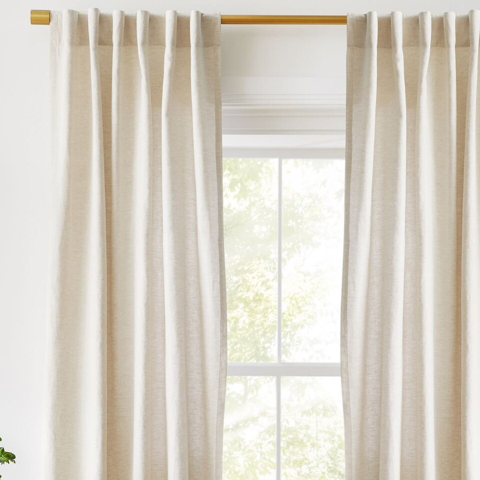 European Flax Linen Curtain Natural West Elm Australia